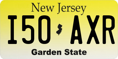 NJ license plate I50AXR