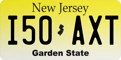 NJ license plate I50AXT