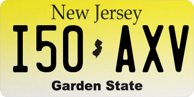 NJ license plate I50AXV