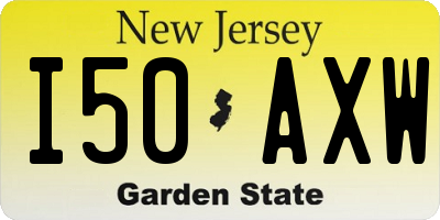 NJ license plate I50AXW
