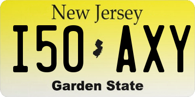 NJ license plate I50AXY