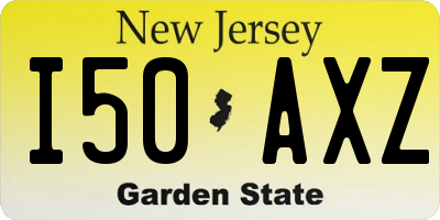 NJ license plate I50AXZ
