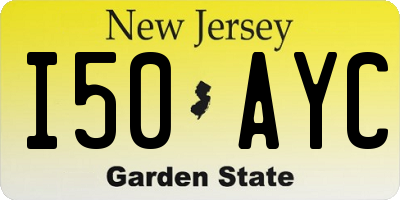 NJ license plate I50AYC