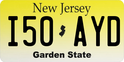 NJ license plate I50AYD