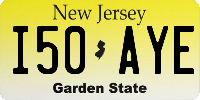 NJ license plate I50AYE