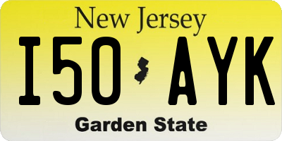 NJ license plate I50AYK