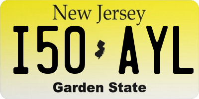 NJ license plate I50AYL