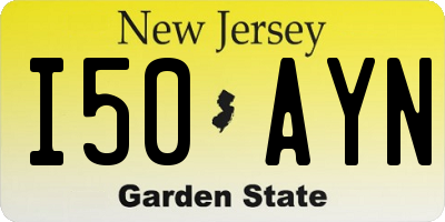 NJ license plate I50AYN