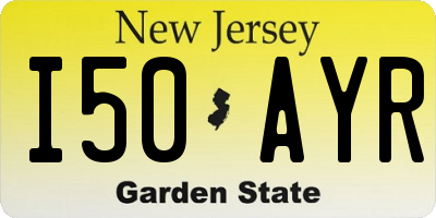 NJ license plate I50AYR
