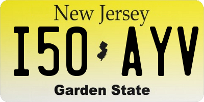 NJ license plate I50AYV