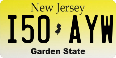 NJ license plate I50AYW