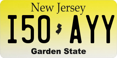 NJ license plate I50AYY