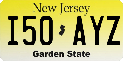 NJ license plate I50AYZ
