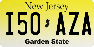 NJ license plate I50AZA