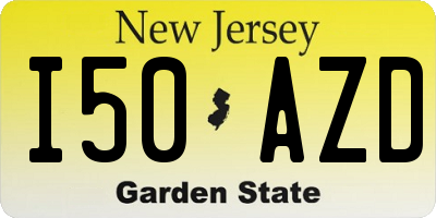 NJ license plate I50AZD