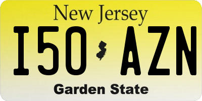 NJ license plate I50AZN