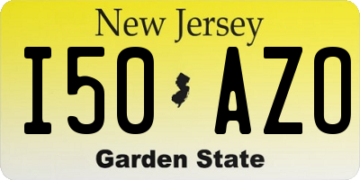 NJ license plate I50AZO