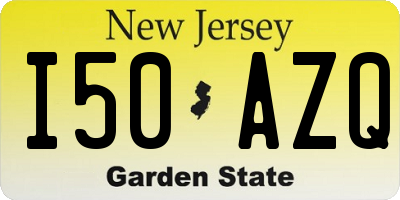 NJ license plate I50AZQ