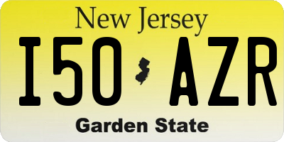 NJ license plate I50AZR