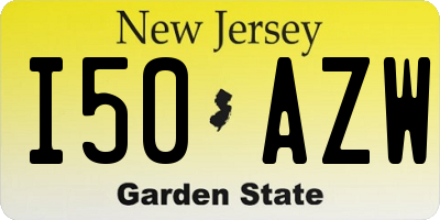 NJ license plate I50AZW
