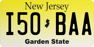 NJ license plate I50BAA