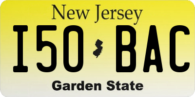 NJ license plate I50BAC