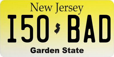 NJ license plate I50BAD