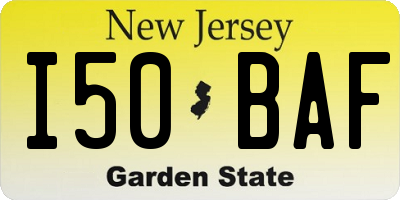 NJ license plate I50BAF
