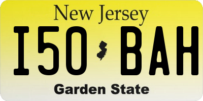 NJ license plate I50BAH