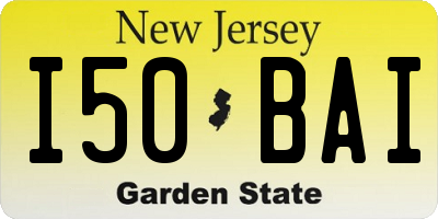 NJ license plate I50BAI