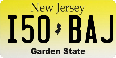 NJ license plate I50BAJ