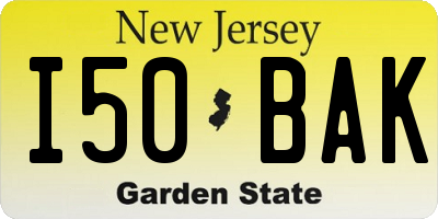 NJ license plate I50BAK