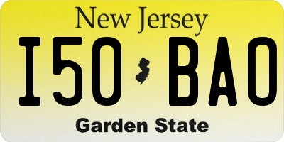 NJ license plate I50BAO