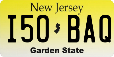 NJ license plate I50BAQ