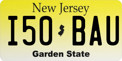 NJ license plate I50BAU