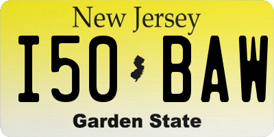 NJ license plate I50BAW
