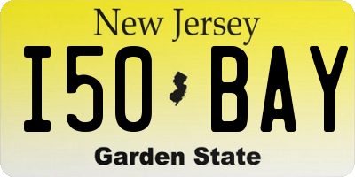 NJ license plate I50BAY
