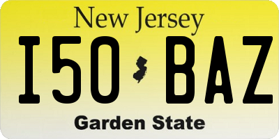 NJ license plate I50BAZ
