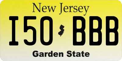 NJ license plate I50BBB