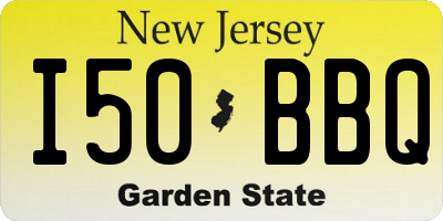 NJ license plate I50BBQ