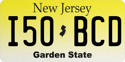 NJ license plate I50BCD