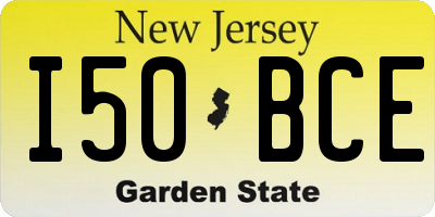 NJ license plate I50BCE