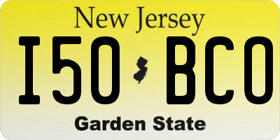 NJ license plate I50BCO
