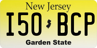 NJ license plate I50BCP