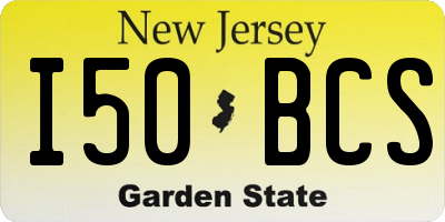 NJ license plate I50BCS