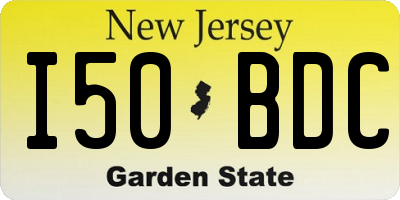 NJ license plate I50BDC