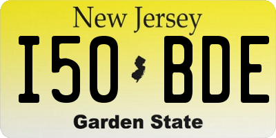 NJ license plate I50BDE