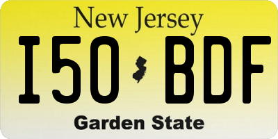 NJ license plate I50BDF