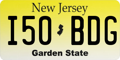 NJ license plate I50BDG