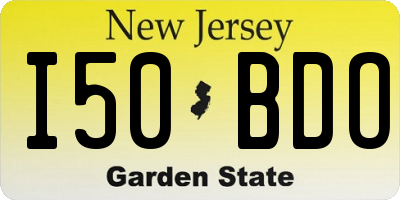 NJ license plate I50BDO